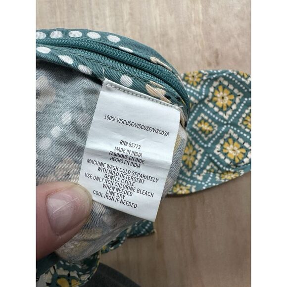 O’neill Women’s Beach Pants Sz 28 Green Floral 100% Viscose Ankle Cropped - Picture 3 of 4